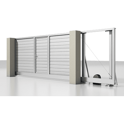 Откатные ворота с калиткой