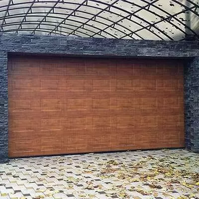 Гаражные секционные ворота для навеса под авто серии Trend