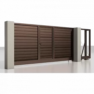 Автоматические откатные ворота со встроенной калиткой серии Prestige