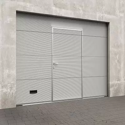 Промышленные ворота цвет серебристый металлик