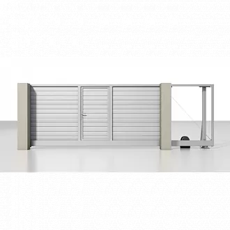 Откатные ворота со встроенной калиткой серии Prestige