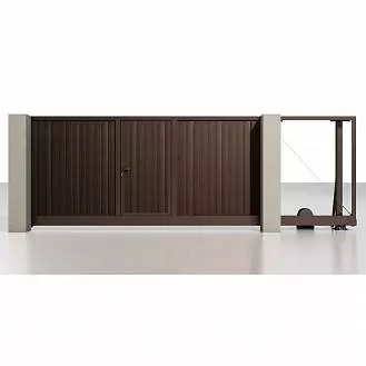 Автоматические откатные ворота со встроенной калиткой серии Prestige